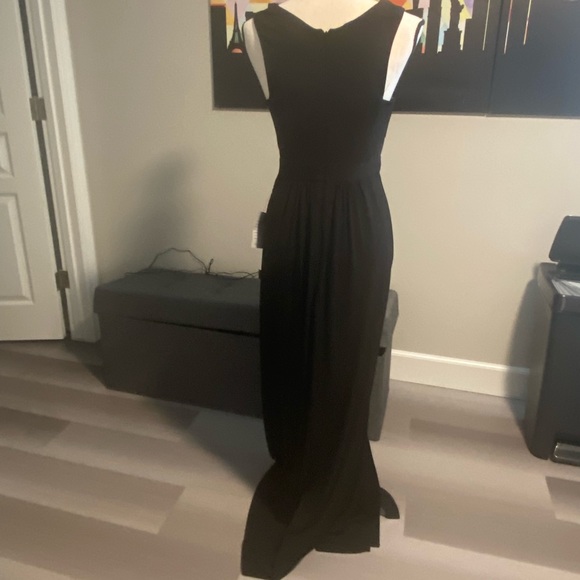 NWT Halston Heritage Jewel Waist Crepe Black Evening Gown SZ 4 - Picture 3 of 15
